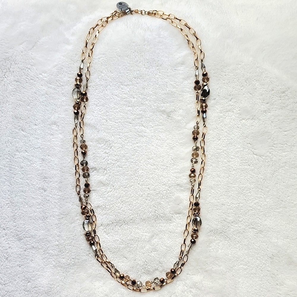 NWOT INC International Concepts Gold Tone Beaded Statement Necklace